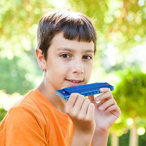 2 Pcs Harmonica Kids,10 Hole 20 Tone Diatonic Mouth,Premium Titanium Mouth Organ,Durable Kids Harmonica,Organ in C for Christmas,Festive Gifts,Party Games,Beginners(Rose Red, Blue) thumbnail 6