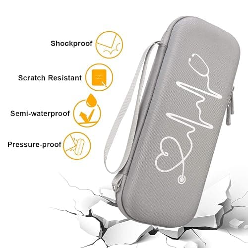 BOVKE Stethoscope Case for 3M Littmann Classic III Monitoring, Lightweight II S.E, Cardiology IV Diagnostic, MDF Acoustica Stethoscopes, Extra Room for Nurse Essentials and Medical Supplies, Gray thumbnail 2