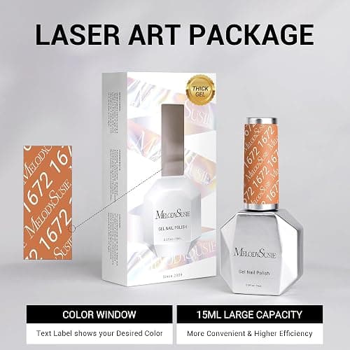 MelodySusie Thick Caramel Nude Gel Nail Polish,0.5fl oz Soak Off UV LED Pumpkin Orange Gel Polish Halloween Christmas Gift for Women Nail Art Manicure Salon DIY Nail Design Decoration at Home-1672 thumbnail 6