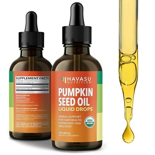 Pumpkin Seed Oil - USDA Organic - Cold Pressed for Hair, Prostate, and Hormone Support - 2 Month Supply - Liquid Drops for Men and Women - Vegan, Non-GMO, and Gluten Free - Unflavored, 1 Fl Oz - Image 1