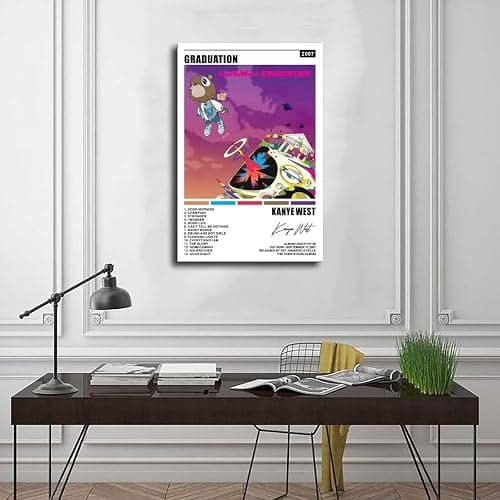 Music Poster Kanye Poster West Graduation Album Cover Canvas Poster Wall Art Decor Print Picture Paintings for Living Room Bedroom Decoration Unframe-style12x18inch(30x45cm) thumbnail 3