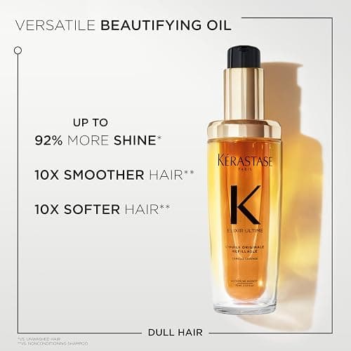 Kerastase Elixir Ultime Refillable Hair Oil - Hydrates & Smoothes Frizz, Adds Shine, With Wild Camellia, Nourishes & Strengthens Hair, For All Hair Types thumbnail 3