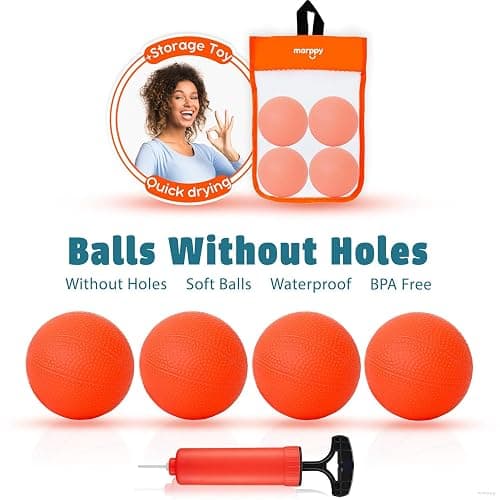 Bath Toys – Bathtub Basketball Hoop for Toddlers, Kids, Boys and Girls | 4 No-Hole Balls & Strong Suction Cups | Fun Basketball Bath Toy for Toddlers thumbnail 4