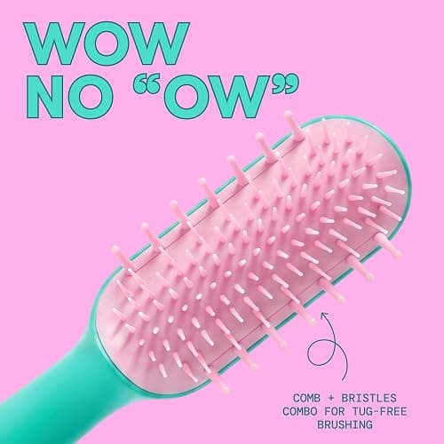 Frida for Kids Curly Hair Brush, Detangling Brush for Curls, Kids | Comb-and-bristle detangling brush works through knots in curls, coils and waves on wet or dry hair. thumbnail 3