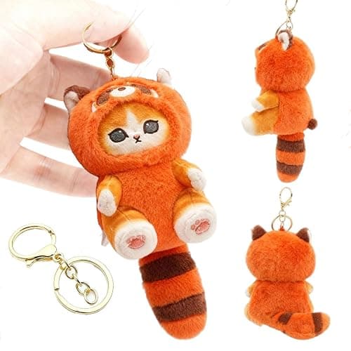 Lpydamo Plush Keychain, Cute Keychain Plush with Hook for Bag Purse Car Mirror, Kawaii Animal Keyring Decor for Women Girls - Image 1
