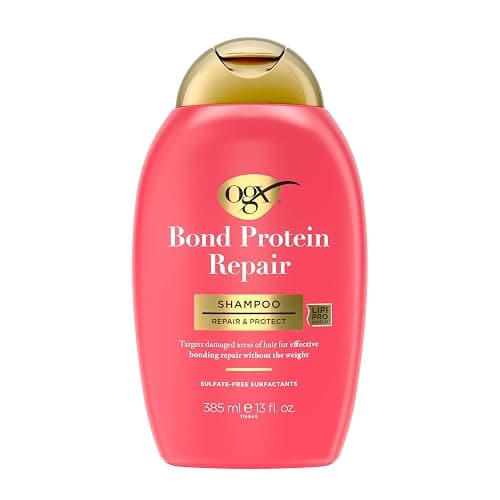 OGX Repair & Protect Bond Protein Repair Shampoo, Lightweight Hair Wash Cleanses & Targets Damaged Hair for Effective Bond Repair, Formulated without Parabens, 13 fl. oz - Image 1
