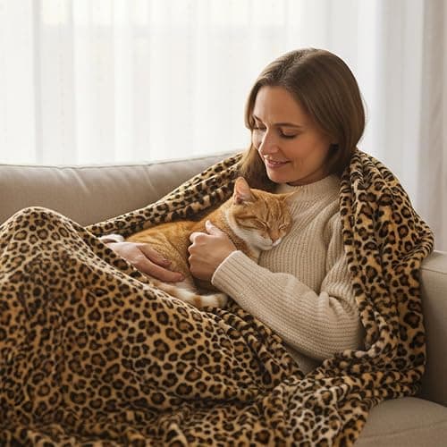 MACEVIA Flannel Fleece Throw Blanket for Couch, Leopard Print Blanket for Adult, Lightweight Cozy Soft Cheetah Blanket for Bed Sofa 260GSM, Suitable for All Seasons (Brown Leopard,50x60inches) thumbnail 6