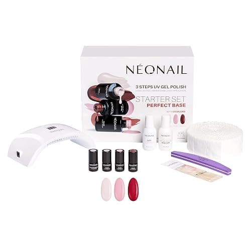NeoNail Perfect Base Starter-Set mit Lampen-LCD-Display, 3 x Nagellacken und Zubehör - Image 1