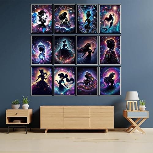RYMILIE 12 Pack Diamond Art Kits for Adults,Diamond Painting Kits,5D Princess Diamond Painting Kits for Beginner Gem Art Full Drill Diamond Dots Art for Adults Home Wall Decor 12x16inch thumbnail 3