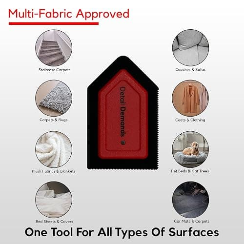 Detail Demands Mini Pet Hair Remover | Dog Hair Remover for Car Carpet & Car Cleaning Supplies, Cat Hair Remover for Furniture, Reusable Carpet Brush and Lint Remover, Pet Hair Removal Tool thumbnail 5