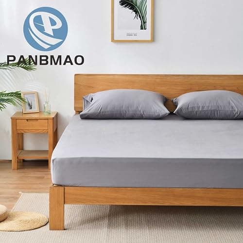 Grounding Sheets Queen Size Deep Pocket Organic Cotton with Silver Fiber, Grounding Fitted Earth Sheets with Grounding Cord (Gray, Queen - 60"x80"x15") - Gray - Queen thumbnail 5