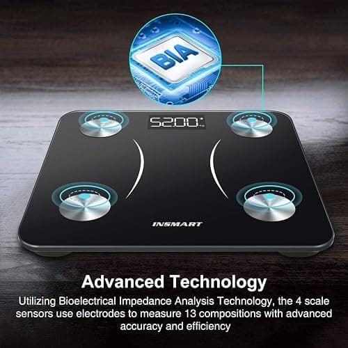 Bluetooth Body Fat Scales, INSMART Smart Digital Bathroom Weight Weighing Scales for Body Composition Analyzer with Smart APP, Body Composition Fitbit Scales for Fitness (ST/LB/KG) thumbnail 3