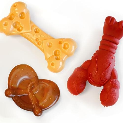 Nylabone Power Chew Toy Bundle, Cute Dog Toys for Aggressive Chewers, Filet Mignon, Cheese, and Bacon Flavors, Small Dogs - Up to 25 lbs, 3 Pack - Image 1