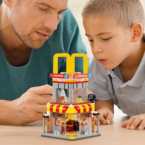 HIGH GODO City Street View Burger Shop Building Set, MOC Creative Model Set Creative Model DIY Toys, Unique Home Decor, Ideas Birthday Holidays Toy Gift Kids Age 8+ (244PCS) thumbnail 2