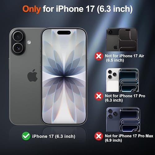 SUPFINE Magnetic for iPhone 17 Case (Compatible with MagSafe)(Military Grade Drop Protection) Translucent Matte Shockproof with Anti-Fingerprint Phone Cover,Black thumbnail 2
