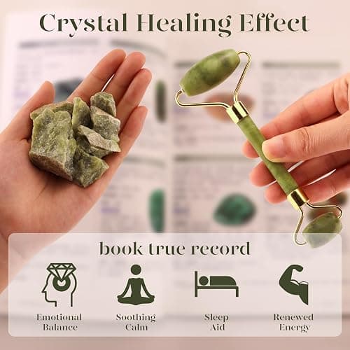 BAIMEI IcyMe Jade Face Roller & Gua Sha, Facial Beauty Skin Care Tools, Self Care Gift for Men Women, Massager for Face, Eyes, Neck, Relieve Fine Lines and Wrinkles - Green thumbnail 7