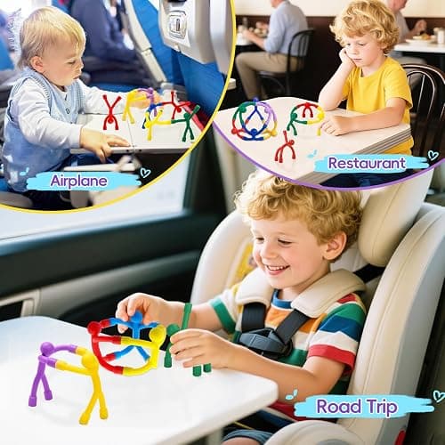 Magnetic Toddlers Sensory Toys, 10Pcs Road Trip Car Airplane Travel Activities Essentials Toy for Kids Ages 4-8, Fidget Toys for Adults Teens Boys girls Stress Relief, Fridge Magnet Men People thumbnail 6
