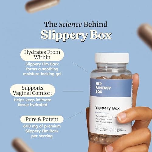 Her Fantasy Box | Slippery Box | Fast-Acting Slippery Elm Capsules for Feminine Wellness & Intimate Moisture Support – 60 Vegan Capsules thumbnail 3