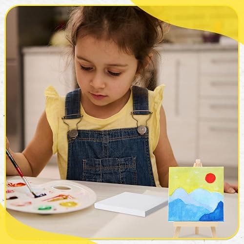 Maitys 100 Pcs 4x4 Inch Mini Canvas Boards for Painting 0.3in Thickness Small Stretched Canvas Bulk Blank Boards Art Panels for Kids Birthday School Project Home Decor Oil Acrylic Watercolor thumbnail 5
