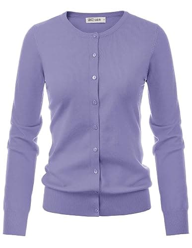 GRACE KARIN Womens Long Sleeve Knit Cardigan Sweaters Casual Dressy Open Front Button Down Cardigans Spring Outfits thumbnail 5