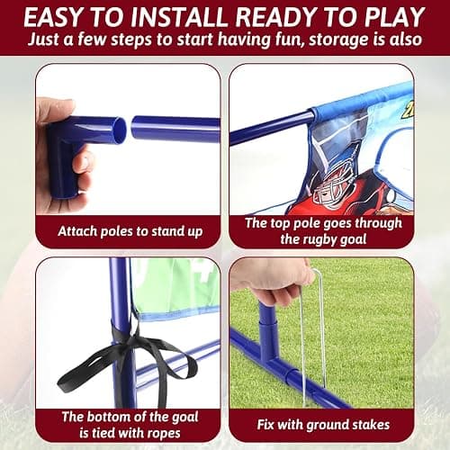 Punieayi Football Toss Game with 4 Inflatable Balls, Football Throwing Target Games for Boys 8-12, Sports and Outdoors Toys for Kids Ages 3+ thumbnail 8