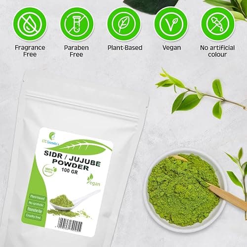 SIDR (JUJUBE) POWDER 100 gr - Polvo vegetal limpiador natural | Adecuado para todo tipo de cabello, incluyendo cabello fino, débil y dañado | 100% natural (100 gr) thumbnail 4
