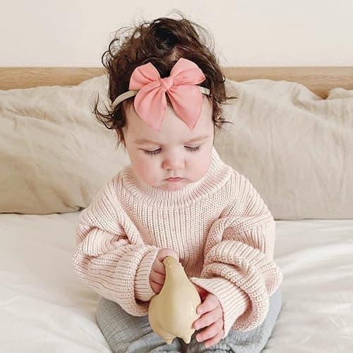 Niceye Baby Girl Bows and Headbands, Stretchy Nylon Hairbands Hair Bows for Newborns, Infants, Toddlers - Handmade Baby Hair Accessories for Girls thumbnail 3
