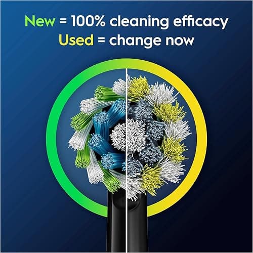 Oral-B Pro Cross Action Electric Toothbrush Head, X-Shape and Angled Bristles for Deeper Plaque Removal, Pack of 4 Toothbrush Heads, Black thumbnail 5