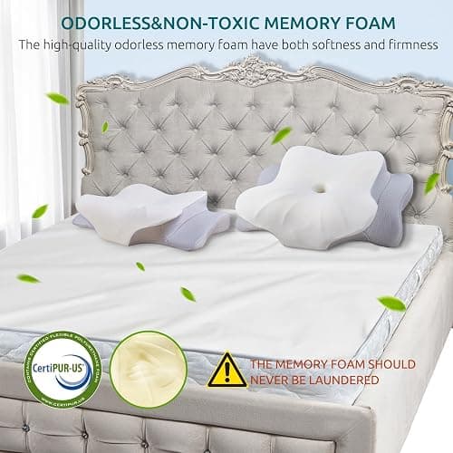 DONAMA Cervical Pillow for Neck and Shoulder,Contour Memory Foam Pillow,Ergonomic Neck Support Pillow for Side Back Stomach Sleepers with Pillowcase thumbnail 8