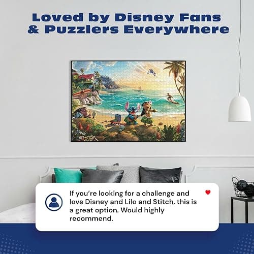 Ceaco - Thomas Kinkade Disney - Lilo and Stitch - 1000 Piece Jigsaw Puzzle | Thomas Kinkade Disney Art, Made in USA, Recycled Board, Finished Size 26.6 x 19 in, Includes Poster, Frameable Art, Giftable thumbnail 7
