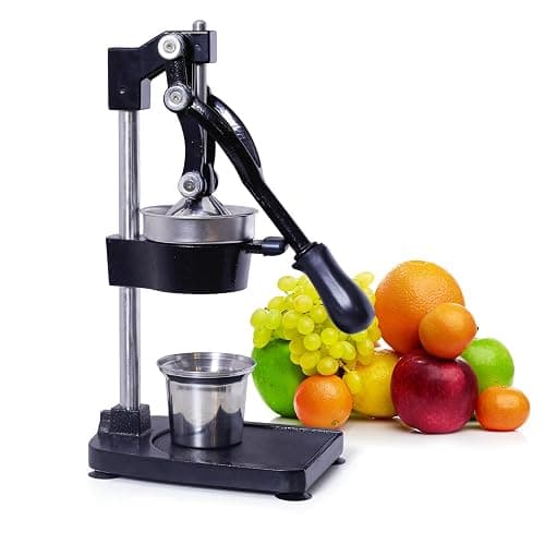 Manual Cast Iron Citrus Juicer,Commercial Hand Press,Heavy Duty Countertop Squeezer for Fresh Orange Lemon Juice,Stable When Pressed,Easy to Use & Clean (black) thumbnail 8
