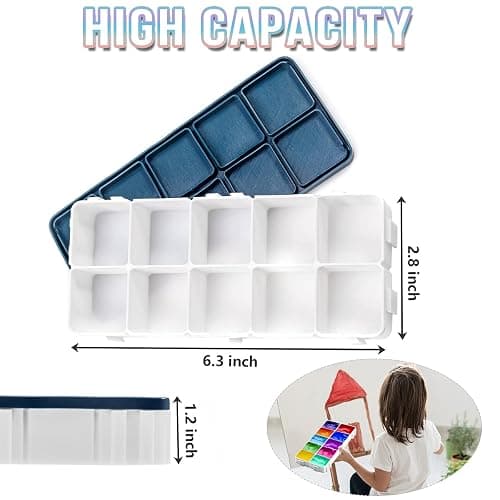 30 Compartments Plastic Paint Palette with Lid, Airtight Leakproof Watercolor Palette for Gouache, Acrylic and Oil thumbnail 3