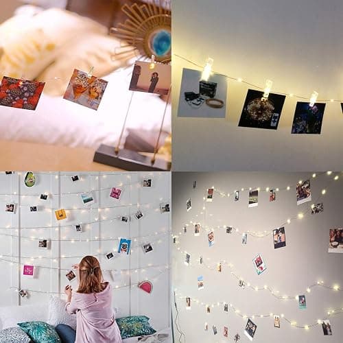 33Ft Photo Clip Fairy Lights with 50 Clips - LECLSTAR 100 LED String Lights for Hanging Pictures, USB Powered - Perfect Bedroom and Wedding Decor thumbnail 7