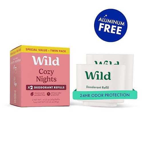 Wild Refillable Deodorant Starter Kit - Limited Edition Festive Christmas Bow Case with Cozy Nights and Vanilla Butterscotch Scented Refills - Aluminum Free - Vegan thumbnail 4