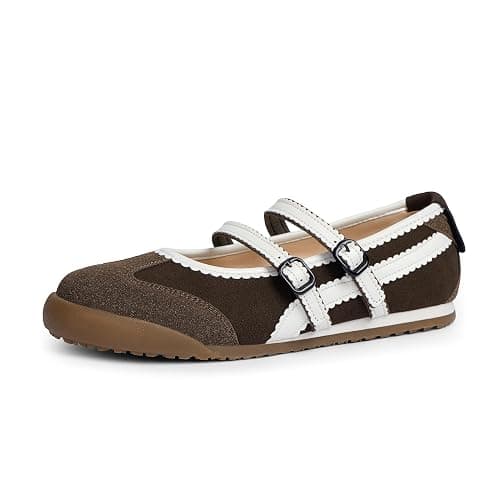 Tigeridea Mary Jane Sneakers Two Strap Rounded Toe Ballet Flats for Women | Mary Jane Shoes, Sneakerina Flats, Shopping and Walking Shoes for Mordern Women, Student, Mom and Office Lady. - Image 1