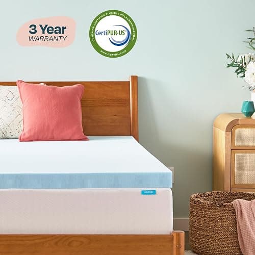 Linenspa Memory Foam Mattress Topper, Twin XL Size - 3 Inch Gel Infused Memory Foam - Plush Feel - Cooling and Pressure Relieving - CertiPUR Certified - Dorm Room Essentials thumbnail 6