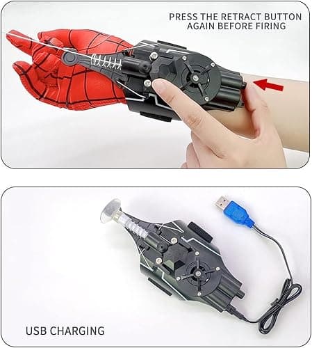 QHJIU Spider Web Shooter, Real Web Slinger that Actually Shoots for Kids, Cool Toy Things for Superhero Fans thumbnail 4