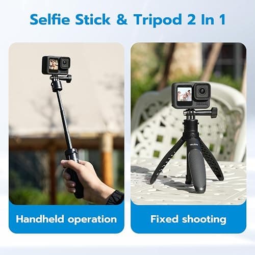 TELESIN 40cm/15.75'' Selfie Stick Tripod, Quick Release Portable Vlog Camera Selfie Stick Handle Grip Monopod for GoPro 13 12 11 10 Max/Insta360 X5/AKASO/DJI Osmo Action 6 5 pro Osmo Nano Accessories thumbnail 4