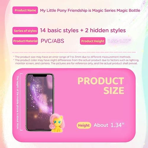MINISO My Little Pony Blind Box Toy Surprise Box Figure Model Cute Peripheral Ornaments Collectible Toy Surprise Figures for Room Decorations, Birthday Gifts (Random) 3 Mini Figures per Box thumbnail 9