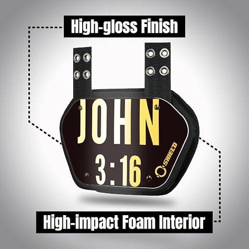 O Shield Golden Cross Chrome Football Back Plate, Lower Back Pads for Football Players, Rear Protector, Cross Series thumbnail 3