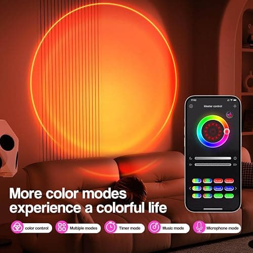 Sunset Lamp Projection - 16 Colour | Sunset Light with 24Keys Remote Multicolour - USB Port-Colour Changing & Fade Mode - 【𝐔𝐩𝐠𝐫𝐚𝐝𝐞𝐝】 App Control thumbnail 4