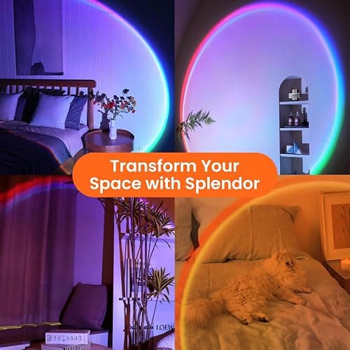 Tsrarey Sunset Lamp Projector with Remote Control, Multiple Colors LED APP Control Sunset Light Three Control Methods Night Light for Room Decor/Christmas Gifts/Photography/Party/Bedroom Decor thumbnail 6