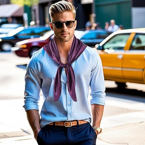 GERINLY Solid Color Wild Rag, Pure Cowboy Bandanas 35 Inch, Bolo Scarf for Men Women thumbnail 5