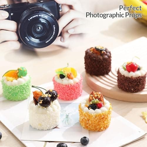 Joeabor 6 Pack Fake Cupcakes, Artificial Cupcakes for Display, Faux Cake Décor, Realistic Fake Artificial Food for Display, Fake Desserts Pastries for Decoration thumbnail 7
