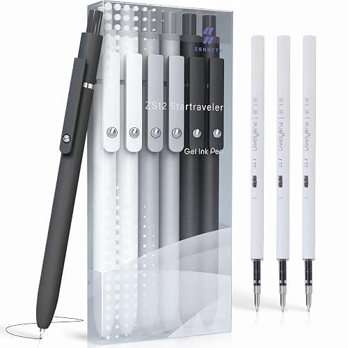 Aesthetic Gel Ink Pens, 0.5mm Fine Point for Smooth Writing, 6 Pens + 3 Refills No Smear & Bleed Quick Dry, Retractable, Ideal for Journaling and Note-Taking, Stylish Office and School Supplies - Image 1