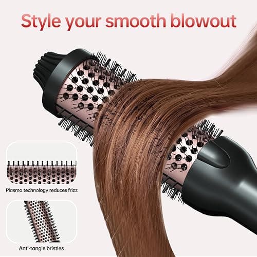 Hahahope 1.5 Inch Thermal Brush, Heated Round Brush for Blowout Look with Negative Ions & Ceramic, 30s Fast Heating Curling Iron with 10 Temperature Settings for Volumizing, Travel Hair Styling Tool thumbnail 3