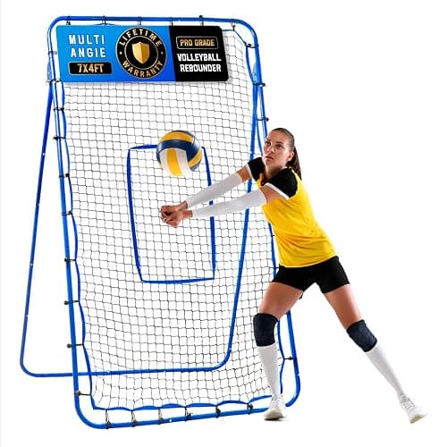 Winthai Volleyball Rebounder Net, Adjustable Pitch Bounce Back Baseball Softbal Soccer Lacrosse Rebound Sports Practice Training Equipment with Strike Zone for Backyard Indoor Outdoor - Image 1