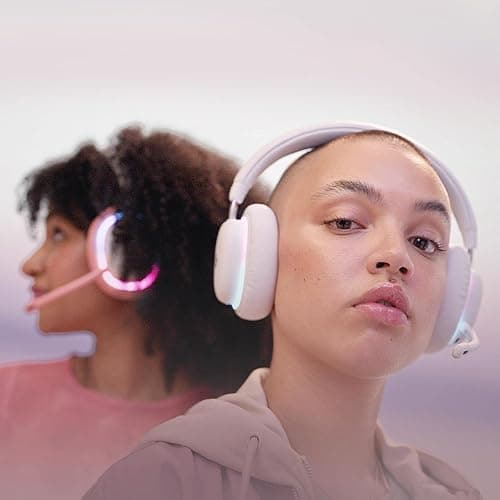 Logitech G G735 Wireless Gaming Headset, Customisable LIGHTSYNC RGB Lighting, Lightspeed, Bluetooth, 3.5 MM Aux Compatible with PC, Mobile Devices, Detachable Microphone - White Mist thumbnail 2