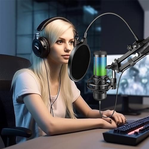Aokeo Professional Microphone Pop Filter Mask Shield For Blue Yeti and Any Other Microphone,Mic Dual Layered Wind Pop Screen With Flexible 360° Gooseneck Clip Stabilizing Arm thumbnail 2