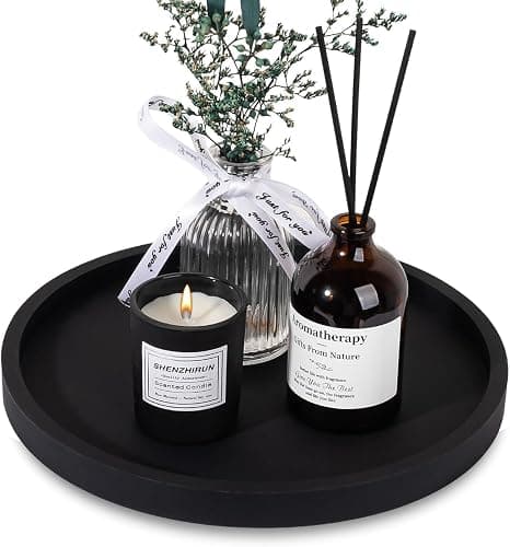 Silicone Bathroom Tray Round Vanity Tray Decorative Soap Holder Kitchen Countertop Organizer Coffee Table Decor for Candle, Perfume, Plant - Image 1